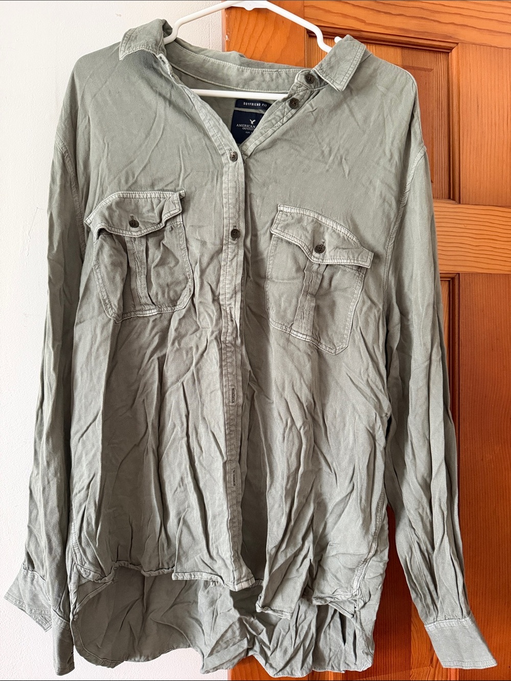 American Eagle Outfitters Women’s Washed Olive Shirt